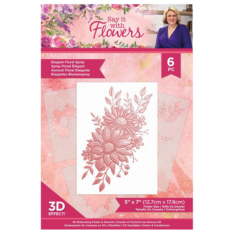 Sara Signature Embossing Folder, Say It With Flowers - Floral Spray