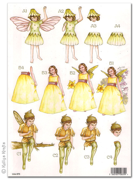 (image for) Die Cut 3D Decoupage A4 Sheet - Forever Fairies (873)