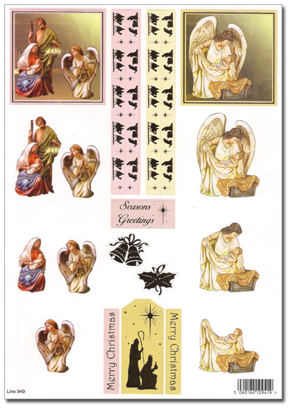 Die Cut 3D Christmas Window Decoupage, Religious Scenes (949) - Click Image to Close