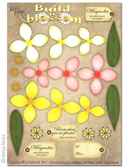 (image for) Decoupage A4 Sheet - Build A Blossom, Magnolia