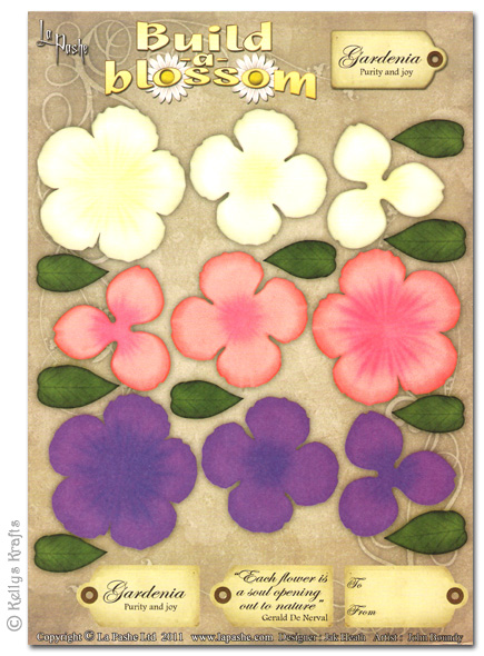 (image for) Decoupage A4 Sheet - Build A Blossom, Gardenia