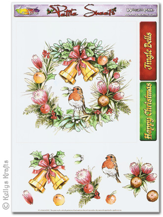 Decoupage A5 Petite Sheet - Wreath Robin