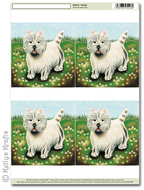 3D Decoupage A4 Motif Sheet - West Highland Terrier (019)