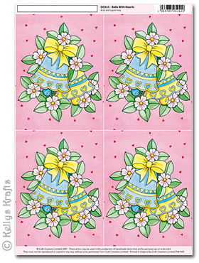 3D Decoupage A4 Motif Sheet - Bells with Flowers (035) - Click Image to Close
