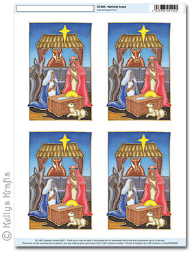 (image for) 3D Decoupage A4 Motif Sheet - Religious Nativity Scene (085)