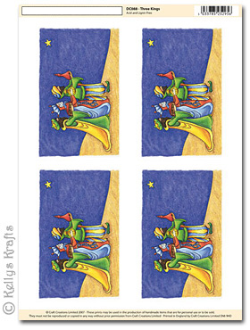 3D Decoupage A4 Motif Sheet - Three Kings (088) - Click Image to Close