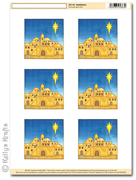 3D Decoupage A4 Motif Sheet - Bethlehem, Small (176)