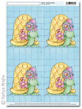 3D Decoupage A4 Motif Sheet - Groovy Tortoise/Turtle (272) - Click Image to Close