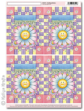 3D Decoupage A4 Motif Sheet - Smiling Daisies (373) - Click Image to Close