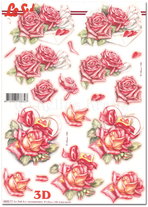 Die Cut 3D Decoupage A4 Sheet - Floral (680071)