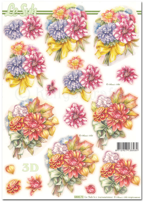 Die Cut 3D Decoupage A4 Sheet - Floral (680073)