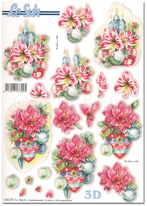 (image for) Die Cut 3D Decoupage A4 Sheet - Christmas (680091)