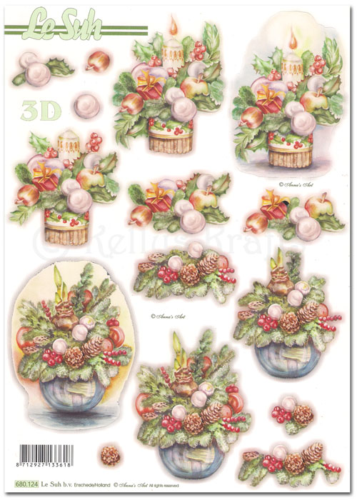 (image for) Die Cut 3D Decoupage A4 Sheet - Christmas (680124)