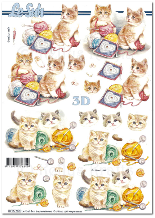 3D Decoupage A4 Sheet - Cats (8215783)