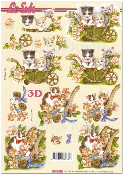 3D Decoupage A4 Sheet - Cats (8215270)
