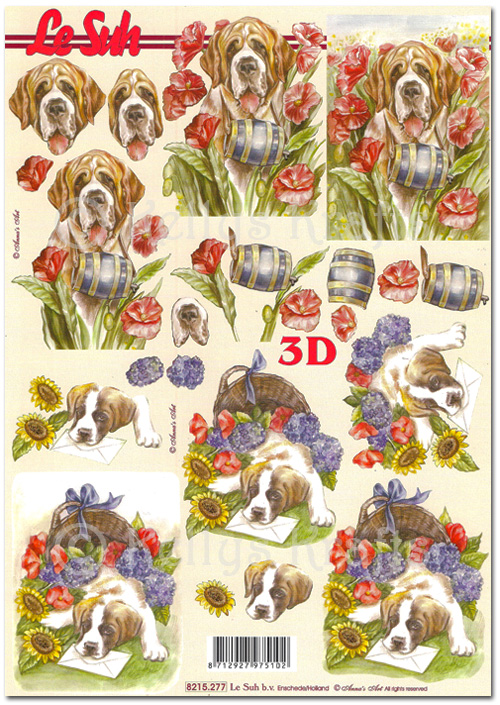 3D Decoupage A4 Sheet - Dogs (8215277)