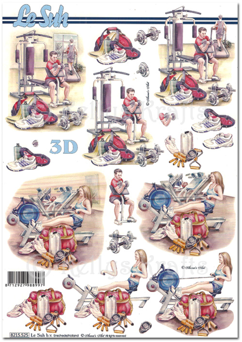 (image for) 3D Decoupage A4 Sheet - Gym (8215525)