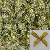 Pack of Gold Fabric Ribbon Bows - Click Image to Close