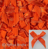 Pack of Orange Fabric Ribbon Bows - Click Image to Close