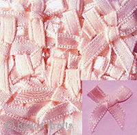 Pack of Light Peach Fabric Ribbon Bows - Click Image to Close