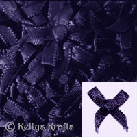 Pack of Midnight Navy Blue Fabric Ribbon Bows - Click Image to Close