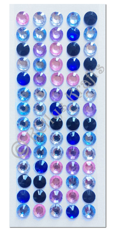(image for) 70 Mixed Adhesive Flatback Gems, 6mm