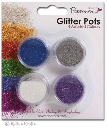 Glitter Pots - Blue, Purple, Silver, White (4 Pack) PMA431002