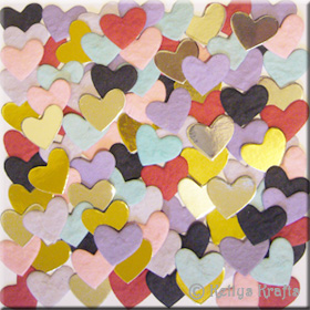 Mulberry Hearts + Silver/Gold Hearts (Mixed Pack) 100 Pieces