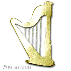 Gold Die Cut Harp / Musical Instrument (1 Piece) - Click Image to Close