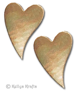 Gold Die Cut Bendy Primitive Hearts, Large (Pack of 5) - Click Image to Close