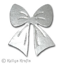 Silver Die Cut Bows (Pack of 5) - Click Image to Close