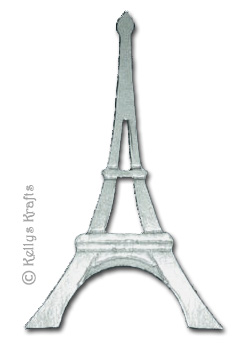 Silver Die Cut Eiffel Tower (1 Piece) - Click Image to Close