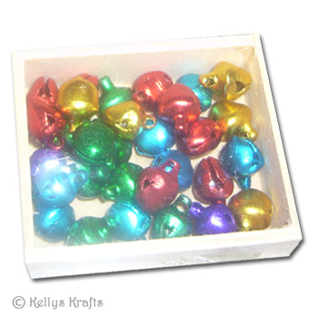 Mini Bells Embellishments, Mixed Colours (10 Pieces) - Click Image to Close