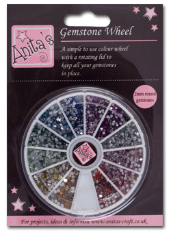 Gemstone Wheel (12 Colours) 2mm Flatback Embellishments - Click Image to Close