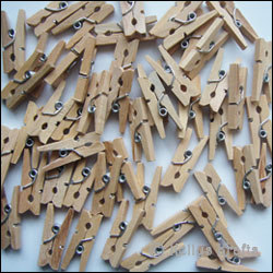 Wooden Mini Clothes Pegs, Embellishments (50 Pieces) - Click Image to Close