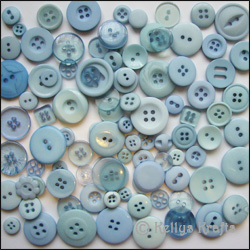 Craft Buttons, Assorted Sizes - Blue Tones (60g Bag) - Click Image to Close