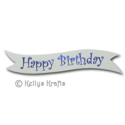 Die Cut Banner - Happy Birthday, Blue on White (1 Piece) - Click Image to Close