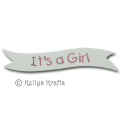 Die Cut Banner - It's A Girl, Pink on White (1 Piece) - Click Image to Close