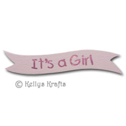 Die Cut Banner - It's A Girl, Pink on Pink (1 Piece) - Click Image to Close