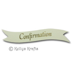 Die Cut Banner - Confirmation, Gold on Cream (1 Piece) - Click Image to Close