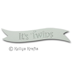 Die Cut Banner - It's Twins, Silver on White (1 Piece) - Click Image to Close