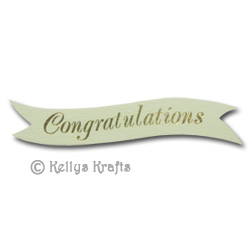 (image for) Die Cut Banner - Congratulations, Gold on Cream (1 Piece)