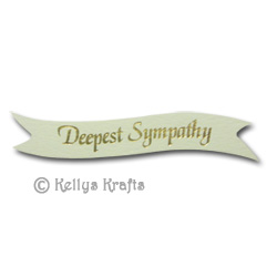 Die Cut Banner - Deepest Sympathy, Gold on Cream (1 Piece) - Click Image to Close