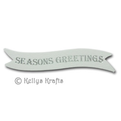 Die Cut Banner - Seasons Greetings, Silver on White (1 Piece) - Click Image to Close