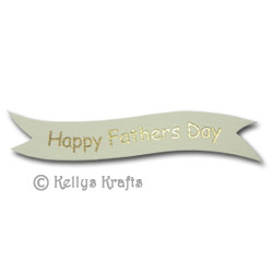 Die Cut Banner - Happy Fathers Day, Gold on Cream (1 Piece)
