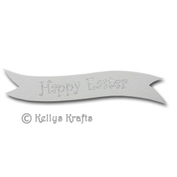 (image for) Die Cut Banner - Happy Easter, Silver on White (1 Piece)