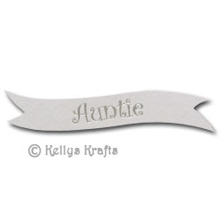 Die Cut Banner - Auntie, Silver on White (1 Piece) - Click Image to Close