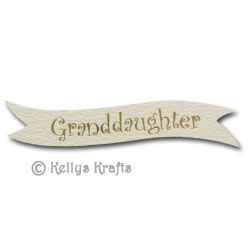 Die Cut Banner - Granddaughter, Gold on Cream (1 Piece) - Click Image to Close