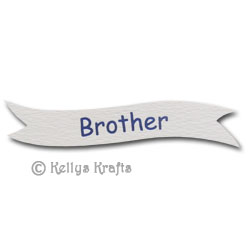 Die Cut Banner - Brother, Blue on White (1 Piece) - Click Image to Close