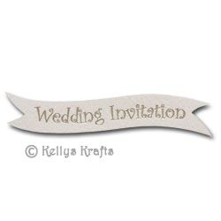 Die Cut Banner - Wedding Invitation, Silver on White (1 Piece)